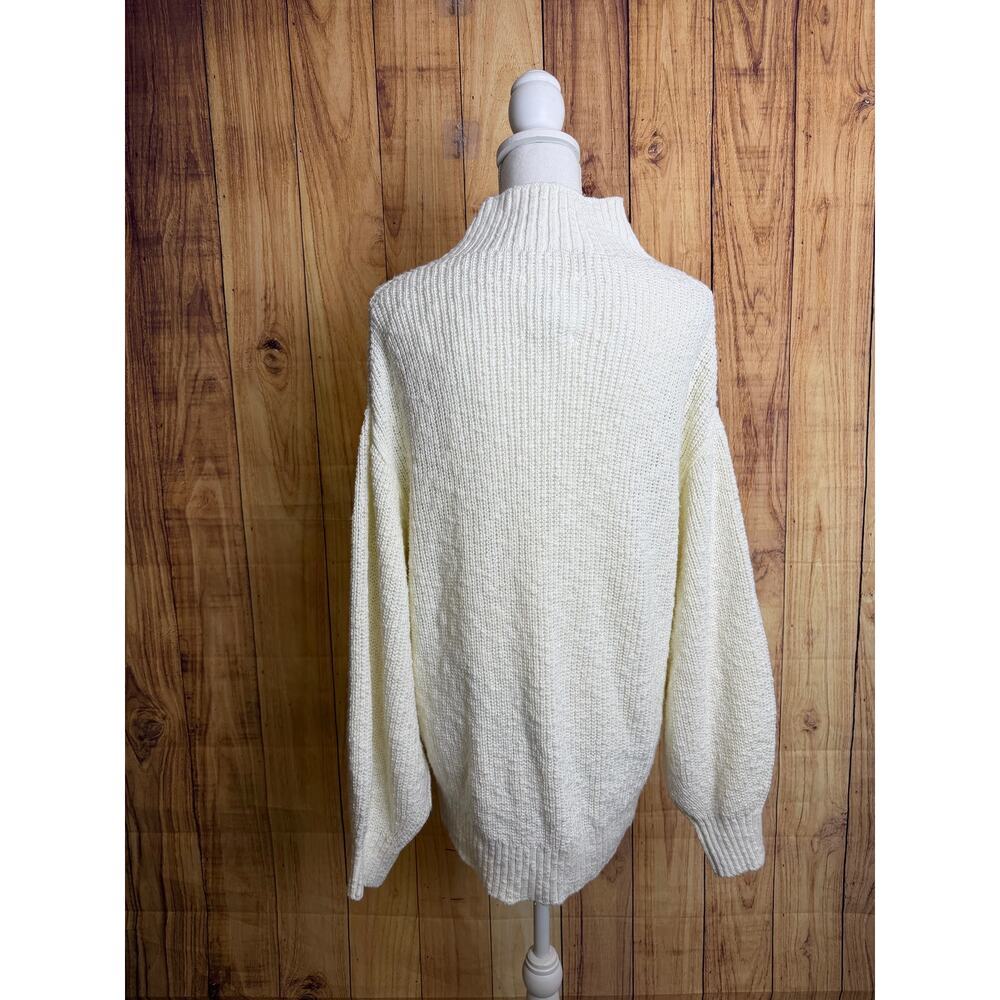 Aerie Mockneck Chunky Knit Sweater White Women's Size M NEW - Picture 5 of 8